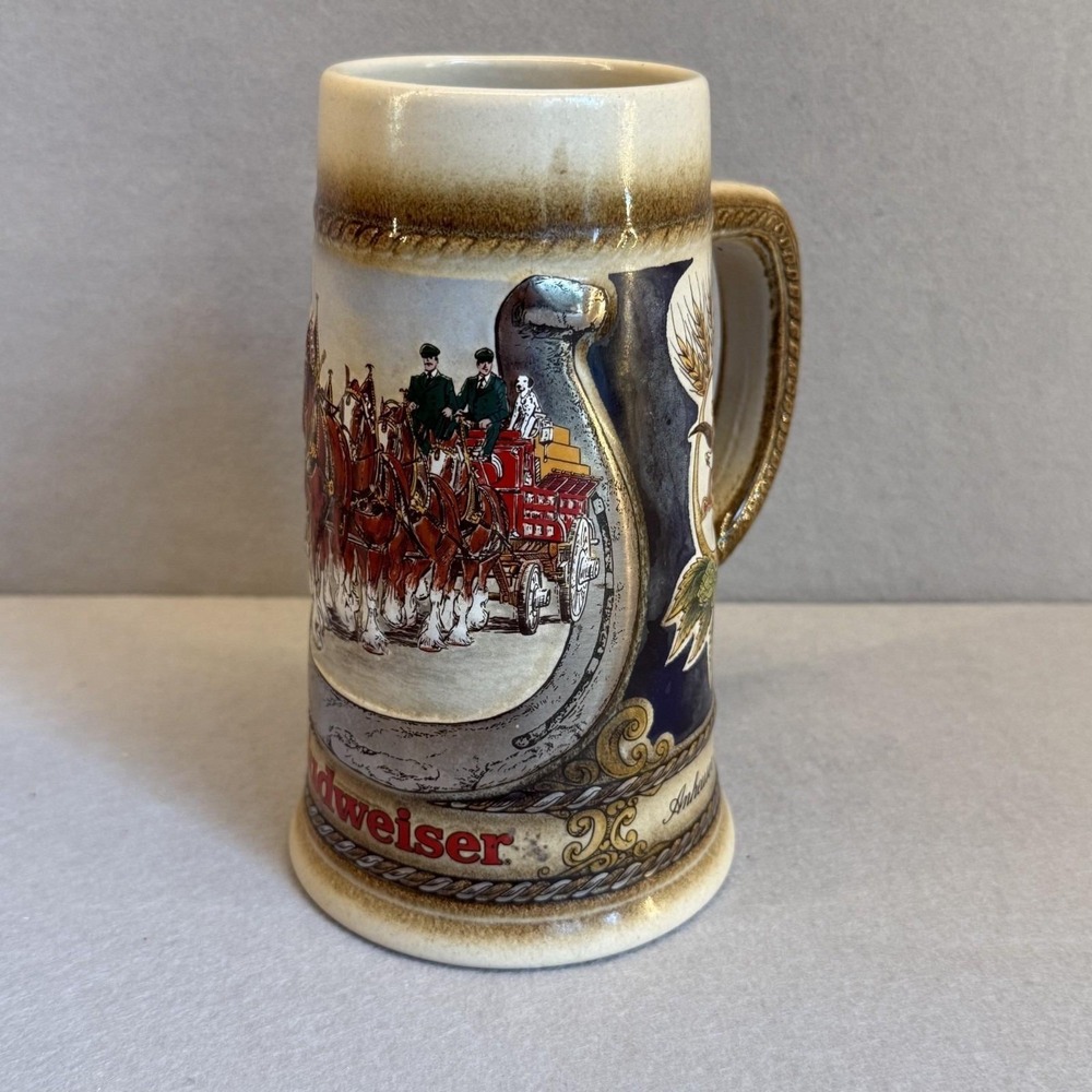 Vintage Budweiser Clydesdales Beer Stein Staffel Stoneware West Germany 1980s